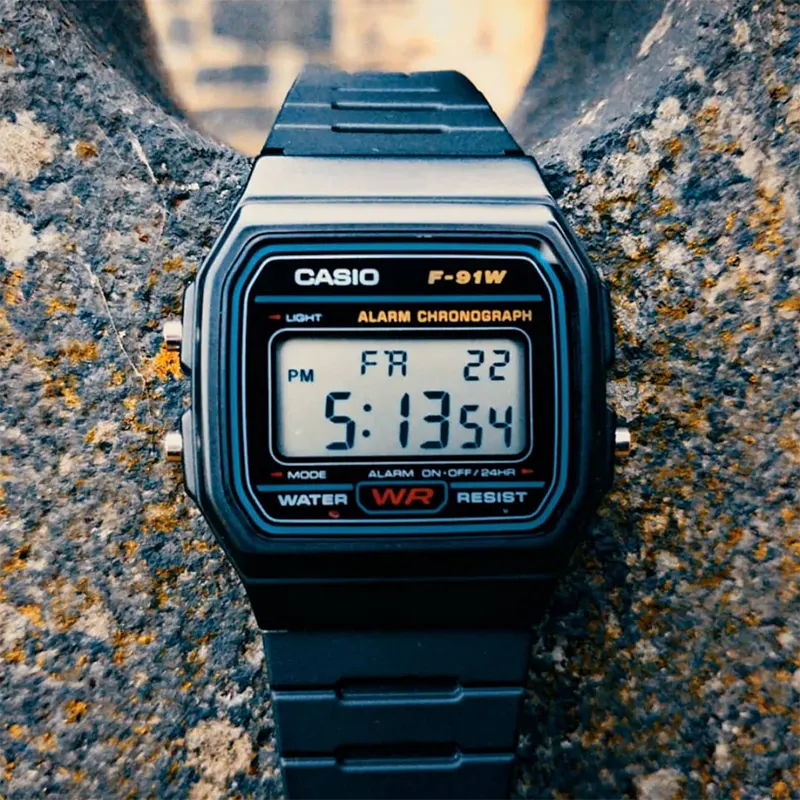 Casio Classic Retro Digital Dial Resin Watch- F-91W-1